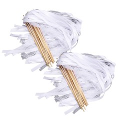 40pcs Lace Ribbon Wedding Wands With Bells Sparkling Stick For Party Celebration