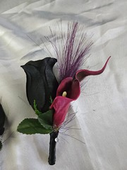 Black & purple Wedding Bouquet Set