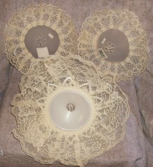 3PC WHITE LACE BRIDE FLOWER BOUQUET BASE HOLDER 12″ & 2 6″ WEDDING SUPPLIES USA