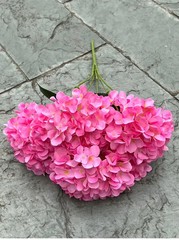 Large Size 5 Heads Artificial Flowers White Pink Hydrangea Silk DIY Wedding Brid
