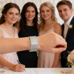 6Pcs Adjustable Silver Wedding Wrist Corsage Bracelet Floral DIY Wristband