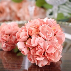 144 pcs Pink CRAFT 0.5″ wide MINI PAPER ROSES Wedding Party Flowers SALE