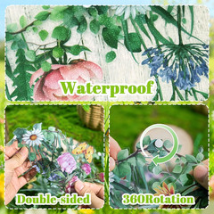 Wildflower Banner 2 Pcs Waterproof Garland 2-Sided Printed Garden Party Flower 2