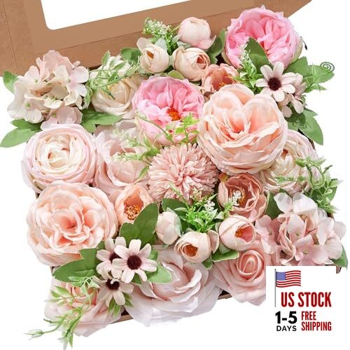 Artificial Flowers Pink Flowers Fake Silk Flowers Wedding 1 Box A Athens Pink