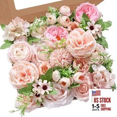 Artificial Flowers Pink Flowers Fake Silk Flowers Wedding 1 Box A Athens Pink