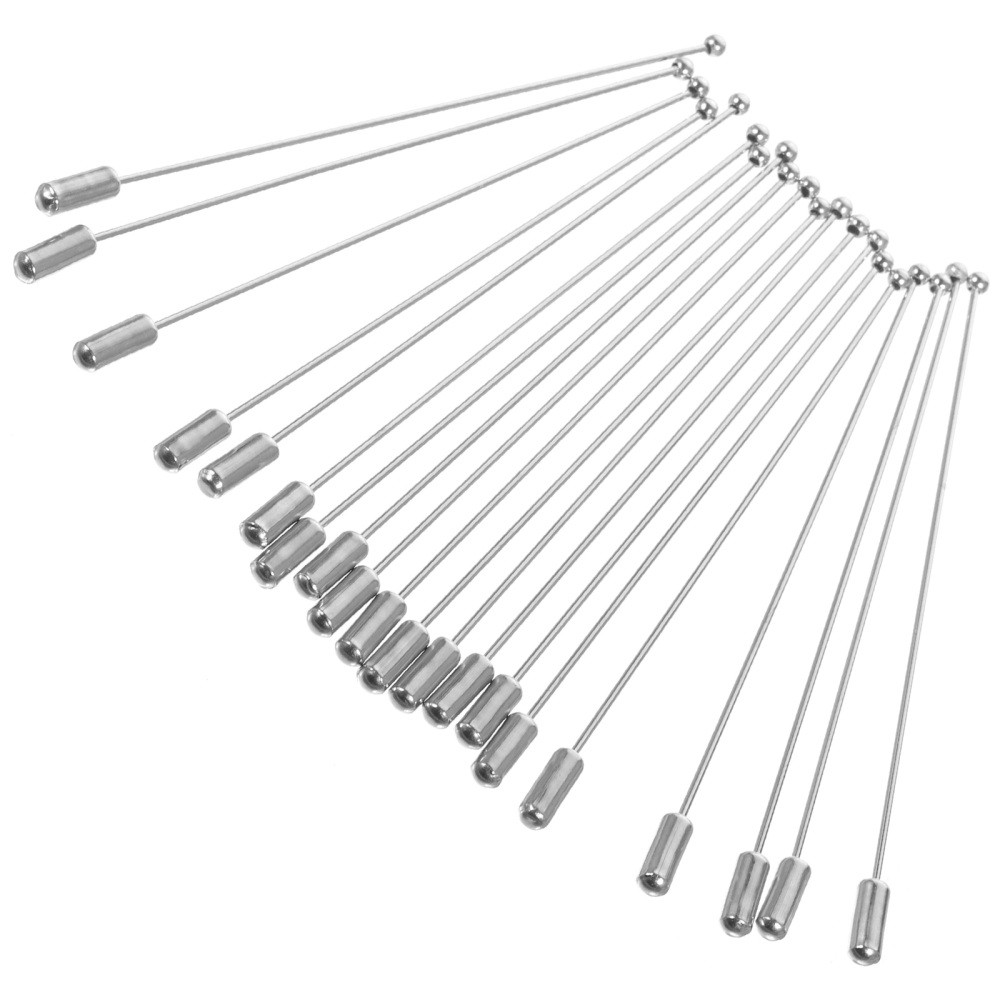 20PCS Pin Stick Metal Safety Brooch Pin Collar Clip Pin Clutches Stick Brooches