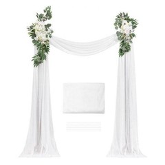 Artificial Wedding Arch Flowers Kit White Wedding Arch Flowers with Drapes