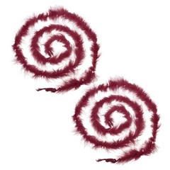 2 Pcs 6.6 Ft Feather Boas Feather for DIY Craft Sewing Trim Party Wine Red