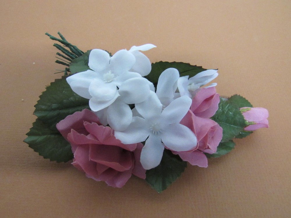 Vintage 1980s Handcrafted Artifical Flower Wrist Corsage