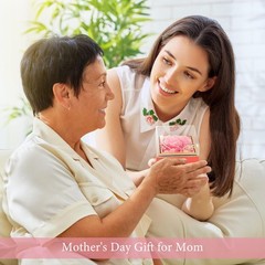 HIAGROW Preserved Real Pink Forever Rose Rotating Box with I Love You