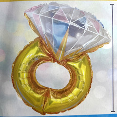 LOT 2 Diamond Ring Foil 22″ INFLATABLE Wedding/Engagemen/Anniversary Party Decor