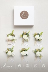 Boutonniere for Men, 6pcs Groom Groomsmen Boutonniere, Artificial Flowers for…