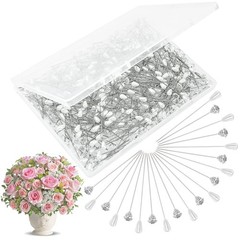 400 PCS Pearl & Diamond Boutonniere Pins – Wedding Corsage Accessories, 2 Inch
