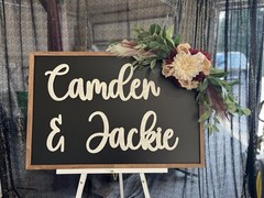 burgundy and cream mixed greenery florals Wedding swag pampas grass 35“ long