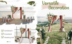 Deluxe Wedding Arch Flowers & Drapes Kit – 5 Pcs Sunset Terracotta & Burgundy