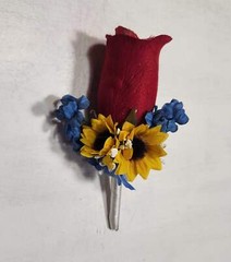 Burgundy Navy Blue Sunflower Bridal Wedding Bouquet Accessories