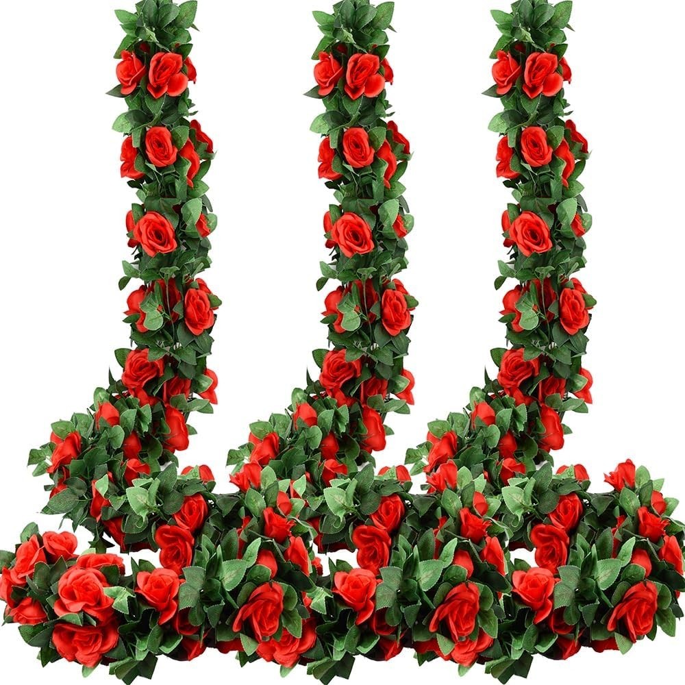 Rose Flower Garland 5pack 41Ft Artificial Fake Rose Garland Vine Artificial Flow