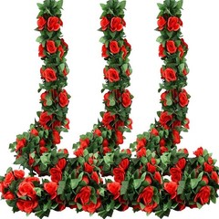 Rose Flower Garland 5pack 41Ft Artificial Fake Rose Garland Vine Artificial Flow