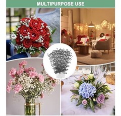 48pcs Beaded Stick Bride Wedding BLACK Pearl Bouquet Party Decoration Decor