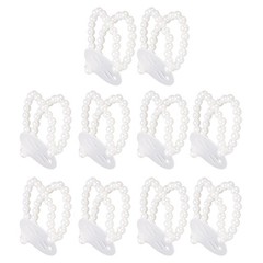 10 Pcs Pearl Wrist Corsage Bracelet Elegant White Pearl Elastic Wedding Band