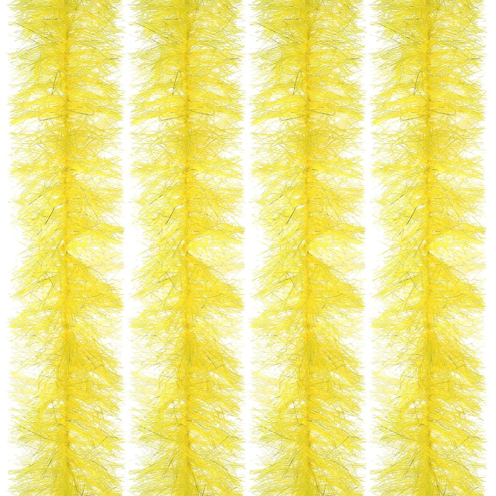 6.6Ft Feather Boa, 4 Pcs Artificial Fluffy Feather Boas, Yellow