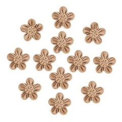 12 Pieces Handmade Burlap Flowers for Weddings, Craft Making, and Other Uses