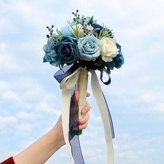Blue and Pale Blossom Arrangement Long-Lasting Keepsake Handheld Flower