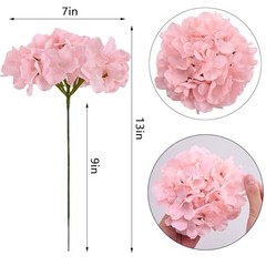 10Pcs Artificial Hydrangea Flowers Blush Heads Fake Hydrangea Large 10pcs Blush