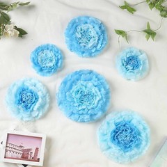 12 pack 7″ 9″ 11″ Aqua Blue Tissue Paper Carnation Flowers Home Backdrop