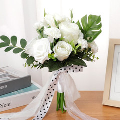 Artificial Silk Rose Wedding Bouquet – Bridal And Bridesmaid Floral Arrangement