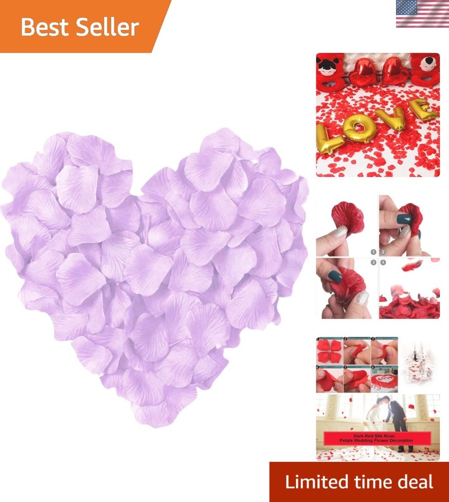 Non-Toxic 1000 Light Purple Silk Rose Petals – Ideal for Weddings & Celebrations