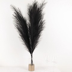 3 BLACK 44″ ARTIFICIAL Pampas Grass SPRAYS Faux Plant STEMS Party Decorations