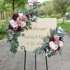 Wedding Arch – Artificial Flowers (Pack of 2) Burgundy & Dusty Rose & Blush