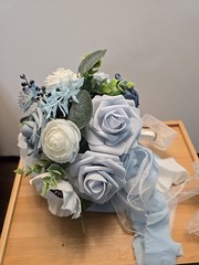 Lings moment flowers Blue Bridesmaid’s Bouquet Wedding silk