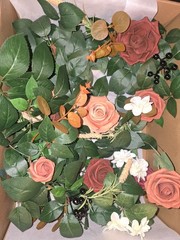 Ling’s Moment 5FT Sunset Terracotta Flower Garland w/ Eucalyptus Leaves