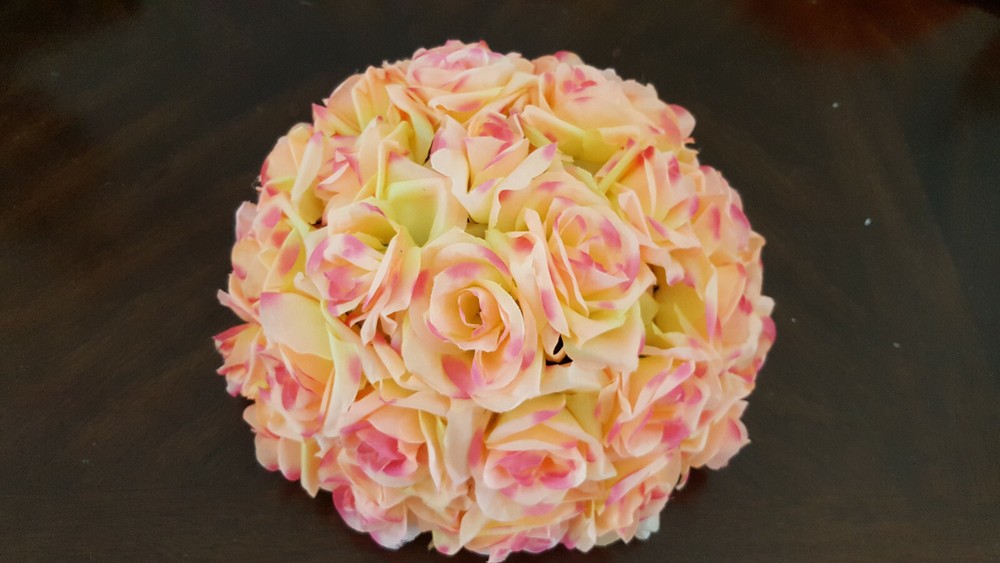 Blush Pink Rose Flower Ball Wedding decoratin Ball Kissing Ball 11-12 Inches