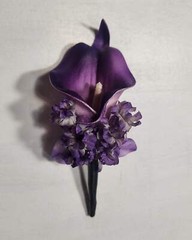 Purple Rose Calla Lily Sola Wood Bridal Wedding Bouquet Accessories