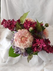 Custom Beautiful Hand Made Purple, Burgundy Pink Bridal Wedding Bouquet