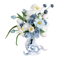 Wedding Bouquet for Bride Tulip Artificial Flowers Elegant Bride Holding Flowers