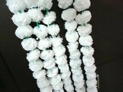 10 Pcs Lot Artificial Indian White Marigold Flower For Home Decoration Fluffy