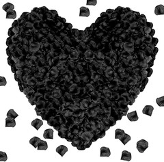 2000 Pcs Black Rose Petals Artificial Flower Petals Silk Black Rose Petals for R