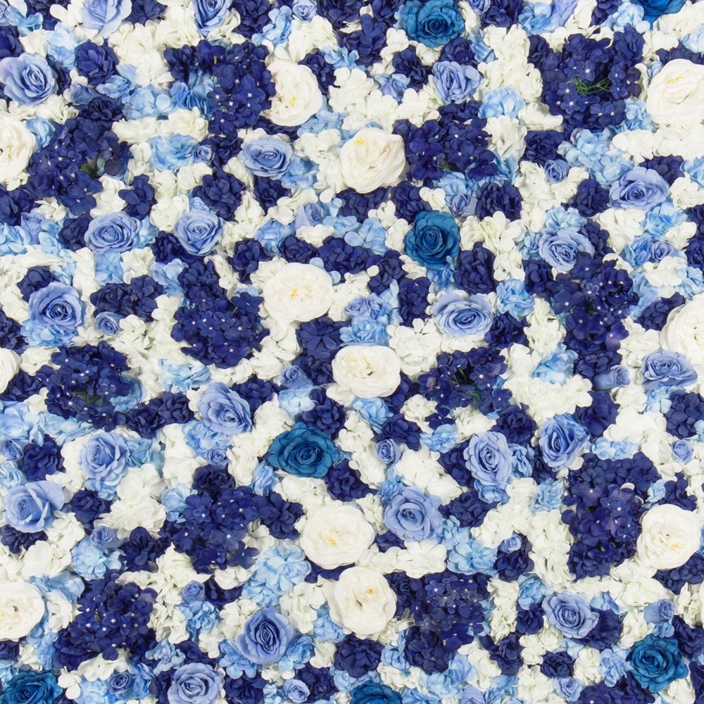 12 Panels Set 3D 8x4ft Floral Flower Wall Backdrop Indigo Navy Decor Rose Panels