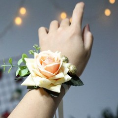 Bracelet Bead Prom Wrist Party Wedding Decor Bridesmaids Pearl Corsage Flower