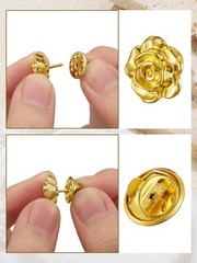 16 Pcs Gold Tone Lapel Pins Brooch for Men Suit,metal Rose Flower Brooch Pins…