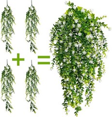 10pcs Artificial Hanging Plants Flowers Outdoor Fake Fern Garland Wedding Decor