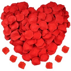 1200 PCS Artificial Silk Rose Petals Decoration for Romantic Night, Red
