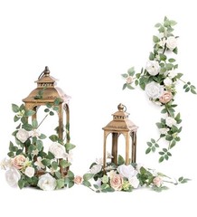 Ling’s Moment 6Pack 1.8ft Artificial Flowers Garland White Rose Lantern Flowe…