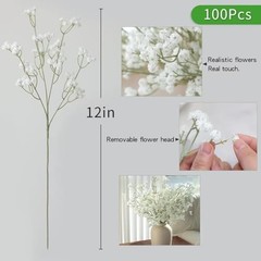 100PC Baby Breath Artificial Flowers – Babies Breath Flowers Artificial Bulk