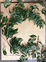Ling’s Moment Italian Greenery, Willow Leaf Garland Wispy Rustic Vine Stem Swag