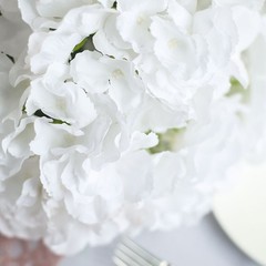 White 5 Silk Hydrangea Bushes Wedding Flowers Bouquets Party Centerpieces SALE